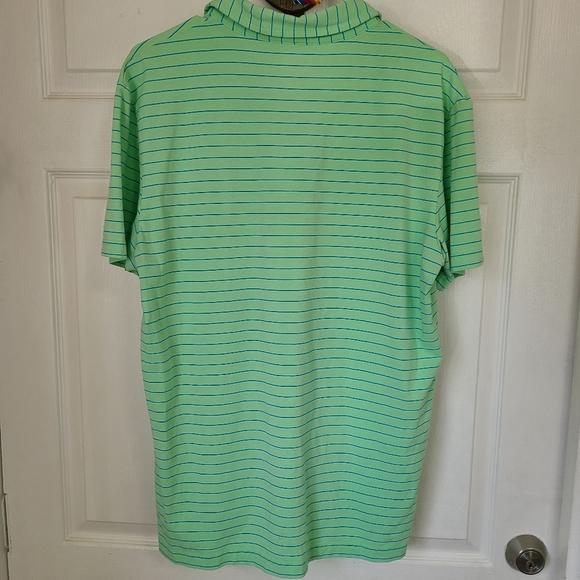 (856) Peter Millar Men's Short Sleeve Three Button Polo Shirt,Size:M, Green - Picture 10 of 11